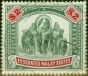 Valuable Postage Stamp from Fed Malay States 1907 $2 Green & Carmine SG49 V.F.U Fiscal Cancel
