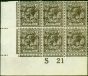 Collectible Postage Stamp from Ireland 1922 9d Agate SG8 Fine Mtd Mint Control S21 Block of 6 Pl 1F
