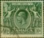 Rare Postage Stamp from Jamaica 1920 10s Myrtle-Green SG89 Fine Used