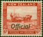 Rare Postage Stamp New Zealand 1937 6d Scarlet SG0127 Fine LMM