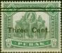 Collectible Postage Stamp from Perak 1900 3c on $1 Green & Pale Green SG86 Fine MM