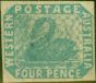 Rare Postage Stamp from  Western Australia 1854 4d Pale Blue SG3 Fine & Fresh Unused 4 Neat Margins