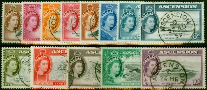 Ascension 1956 Set of 13 SG57-69 V.F.U  Queen Elizabeth II (1952-2022) Old Stamps