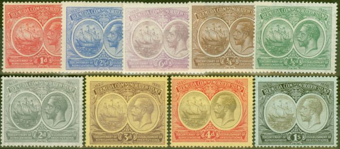 Collectible Postage Stamp from Bermuda 1920 set of 9 SG59-67 Fine Mtd Mint Stamps