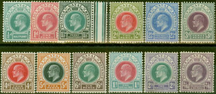Old Postage Stamp from Natal 1902-03 set of 12 to 2s6d SG127-138 V.F Lightly Mtd Mint