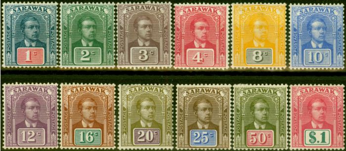 Old Postage Stamp Sarawak 1918 Set of 12 SG50-61 Good to Fine MM