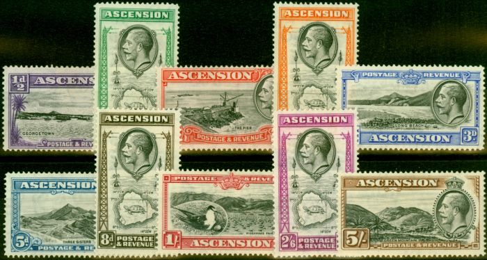 Rare Postage Stamp from Ascension 1934 Set of 10 SG21-30 Fine Mtd Mint