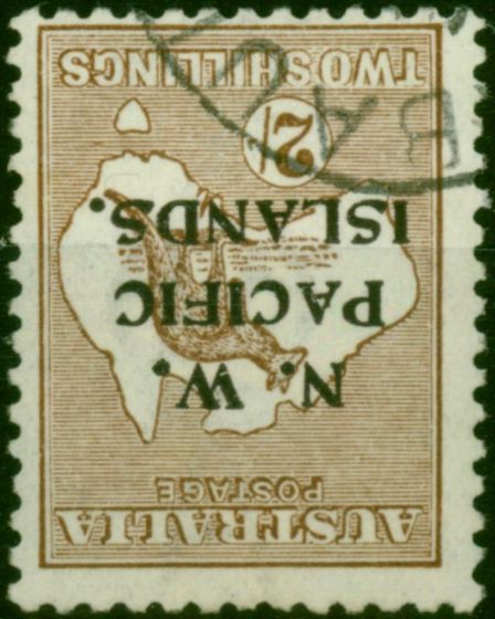 New Guinea 1916 2s Brown SG97w Wmk Inverted V.F.U  King George V (1910-1936) Valuable Stamps