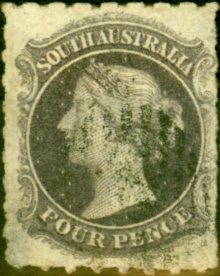 Valuable Postage Stamp from South Australia 1867 4d Dull Violet SG27 Good Used