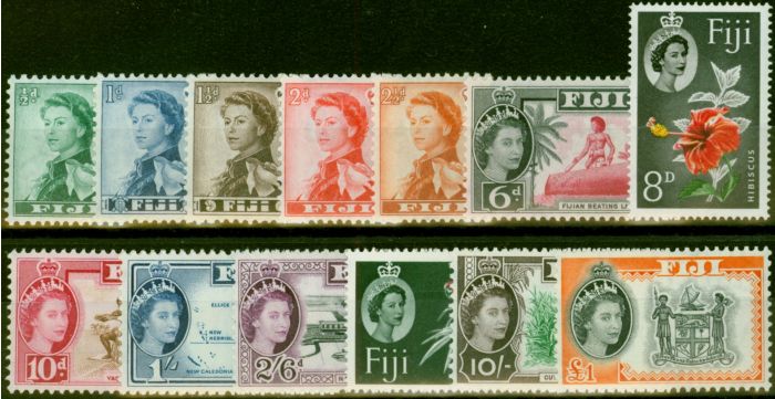 Valuable Postage Stamp Fiji 1959-63 Set of 13 SG298-310 Fine LMM (2)