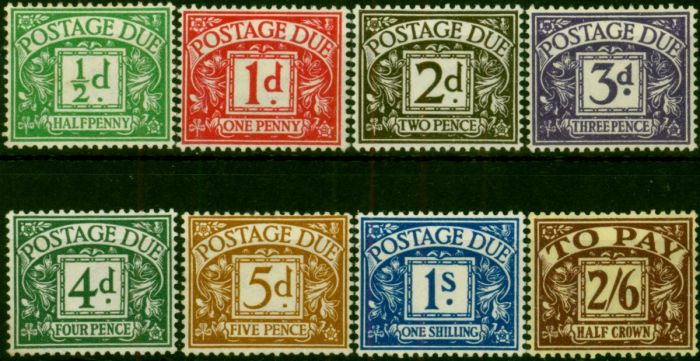 GB 1937-38 Postage Due Set of 8 SGD27-D34 Fine MM . King George VI (1936-1952) Mint Stamps