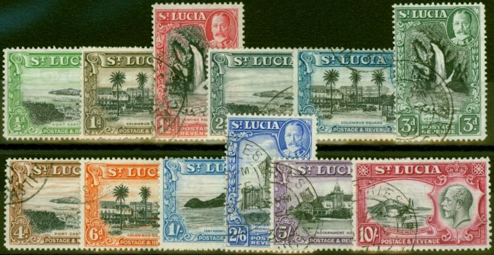 Collectible Postage Stamp St Lucia 1936 Set of 12 SG113-124 V.F.U