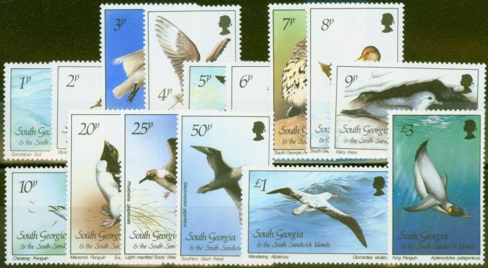 Rare Postage Stamp from South Georgia 1987 Birds set of 15 SG161-175 V.F MNH