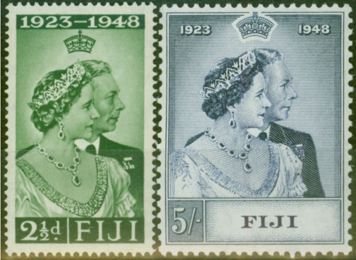 Fiji 1948 RSW set of 2 SG270-271 Fine Mtd Mint King George VI (1936-1952) Old Royal Silver Wedding Stamp Sets
