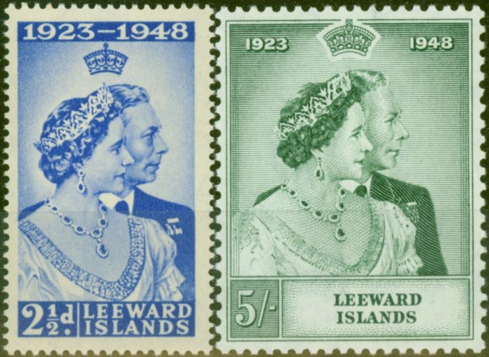 Leeward Islands 1949 RSW set of 2 SG117-118 V.F MNH  King George VI (1936-1952) Old Royal Silver Wedding Stamp Sets