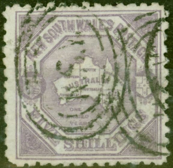 Collectible Postage Stamp from New South Wales 1890 5s Lilac SG263 P.10 Fine Used