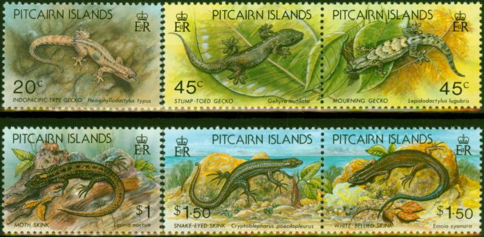 Valuable Postage Stamp Pitcairn Islands 1993 Lizards Set of 6 SG436-441 V.F MNH