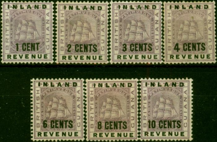 Valuable Postage Stamp British Guiana 1888-89 Set of 7 to 10s SG175-181 Fine MM
