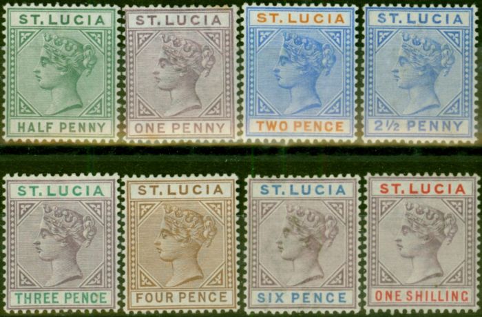 Rare Postage Stamp St Lucia 1891-98 Set of 8 to 1s SG43-50 Fine & Fresh LMM