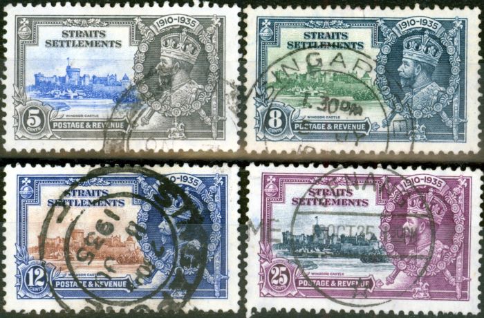 Rare Postage Stamp from Straits Settlements 1935 Jubilee set of 4 SG256-259 Fine Used