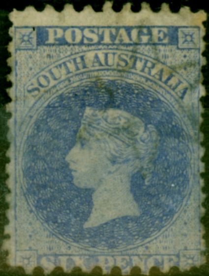 Collectible Postage Stamp South Australia 1870 6d Prussian Blue SG105 Fine MM