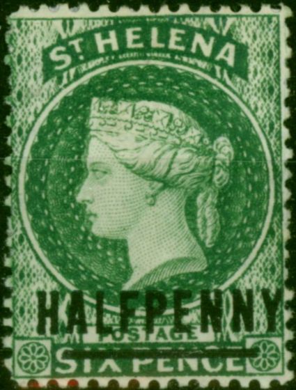 St Helena 1885 1/2d Green SG35x Wmk Reversed Fine MM (2). Queen Victoria (1840-1901) Mint Stamps