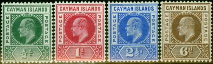 Collectible Postage Stamp from Cayman Islands 1902-03 Set of 4 to 6d SG3-6 V.F & Fresh Very Lightly Mtd Mint