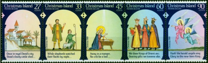 Old Postage Stamp Christmas Island 1985 Christmas Set of 5 SG207-211 V.F MNH