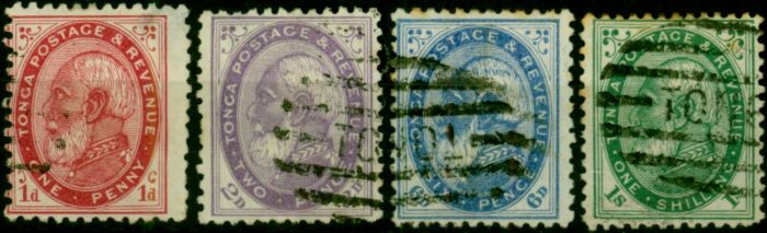 Tonga 1886-88 Set of 4 SG1b, 2b, 3a & 4a Good Used  Queen Victoria (1840-1901) Old Stamps