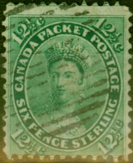 Rare Postage Stamp Canada 1859 12 1/2c Blue-Green SG41 Fine Used