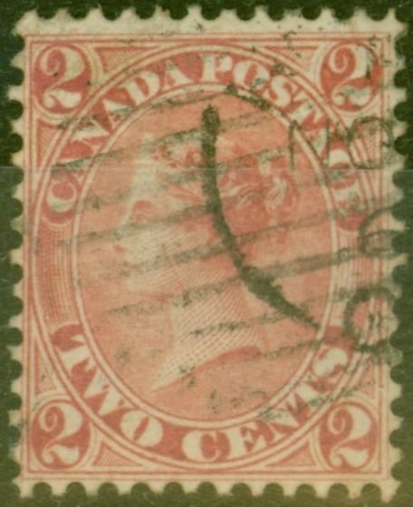 Valuable Postage Stamp from Canada 1864 2c Rose-Red SG44 Fine Used