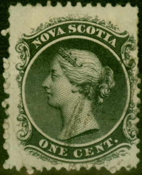 Valuable Postage Stamp Nova Scotia 1860 1c Black SG18 Good Used