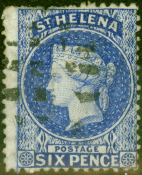 Valuable Postage Stamp from St Helena 1871 6d Dull Blue SG16 Good Used