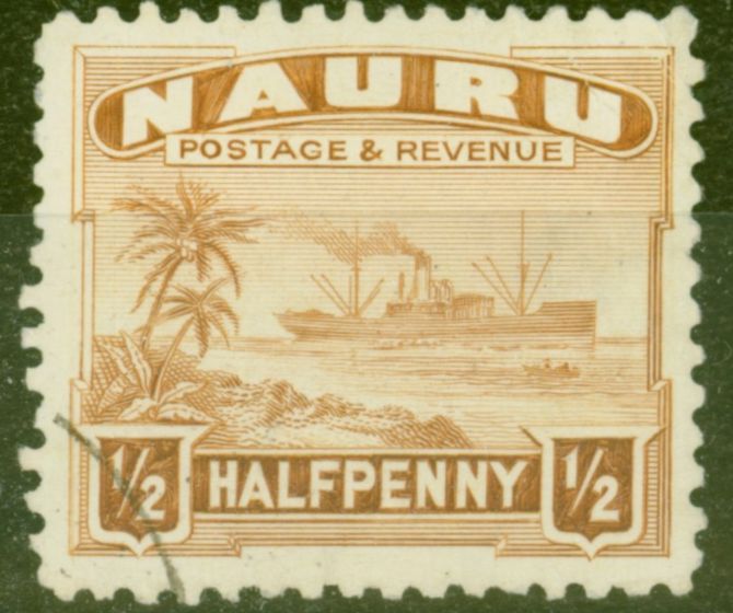 Rare Postage Stamp from Nauru 1937 1/2d Chestnut SG26B Fine Used