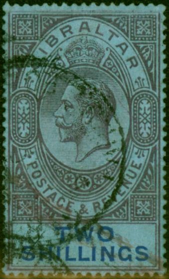 Valuable Postage Stamp Gibraltar 1924 2s Grey-Purple & Blue-Blue SG99 Fine Used