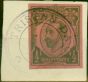 Old Postage Stamp from Tristan Da Cunha 1921 1/2d Postal Stationary Cut Out  'Cachet III' Fine Used (4)