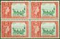 Collectible Postage Stamp British Solomon Islands 1964 3d Yellowish Green & Red SG106a V.F MNH Block of 4