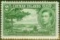 Old Postage Stamp from Cayman Islands 1943 2s Dp Green SG124a Fine Lightly Mtd Mint