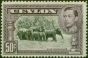 Ceylon 1942 50c Black & Mauve SG394c Line P.14 Good MNH  King George VI (1936-1952) Collectible Stamps