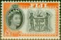 Rare Postage Stamp Fiji 1964 £1 Black & Orange SG325 Fine VLMM