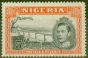 Old Postage Stamp from Nigeria 1948 5s Black & Orange SG59b P.14 Fine Lightly Mtd Mint