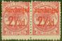 Rare Postage Stamp from Samoa 1898 2 1/2d on 1s Dull Rose-Carmine SG85 Fine Mtd Mint Pair (3)