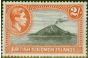 Old Postage Stamp from Solomon Islands 1939 2s Black & Orange SG69 Fine Lightly Mtd MInt