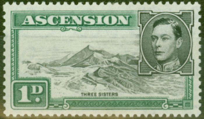 Valuable Postage Stamp from Ascension 1938 1d Black & Green SG39 Fine Mtd Mint