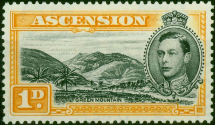 Ascension 1940 1d Black & Yellow-Orange SG39a V.F MNH  King George VI (1936-1952) Valuable Stamps