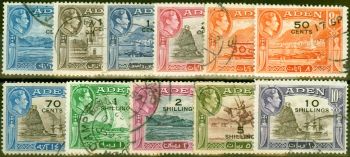 Rare Postage Stamp from Aden 1951 Set of 11 SG36-46 Fine Used
