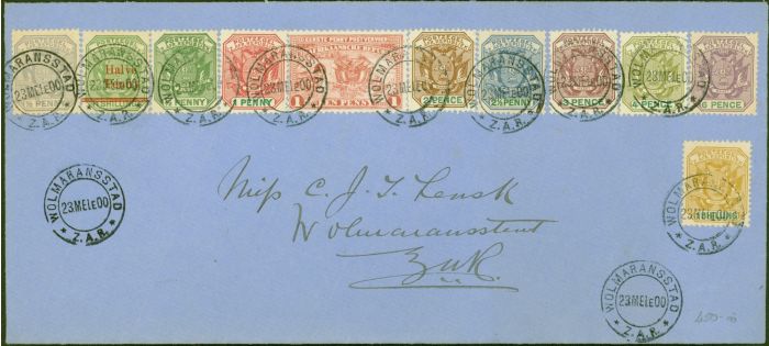 Collectible Postage Stamp from Transvaal 1900 Cover to WOLMARANSSTAD Rate 2s 8d Fine & Attractive