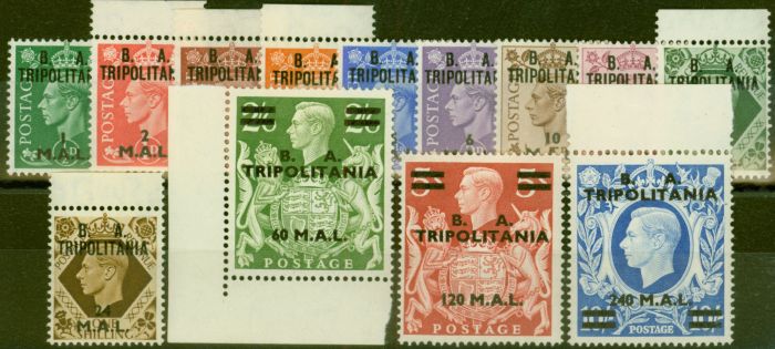 Valuable Postage Stamp from Tripolitania 1950 set of 13 SGT14-T26 V.F MNH & VLMM