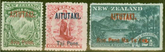 Collectible Postage Stamp from Aitutaki 1903-11 set of 3 SG1-3 Fine Mtd Mint