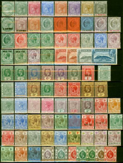 British Empire QV-KGV Selection Good to Fine Mint CV £720  Queen Victoria (1840-1901), King Edward VII (1902-1910), King George V (1910-1936) Old Stamps